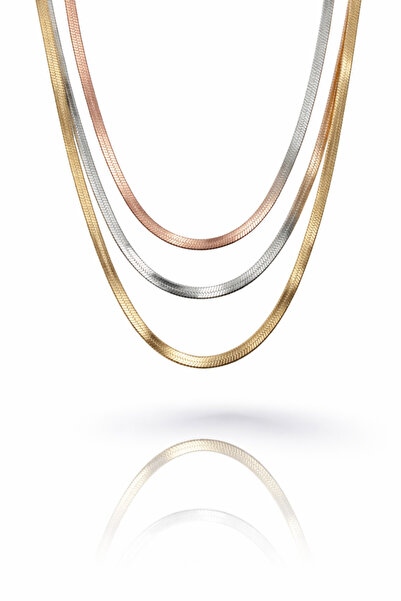 serelya 316L Steel Mix Color Italian Chain Model Women's Necklace