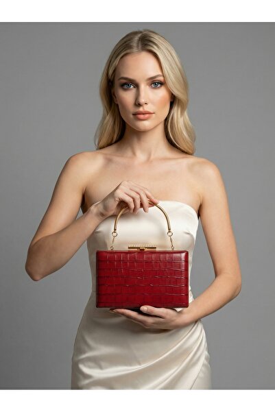 Biçanta Γυναικεία βραδινή τσάντα φορέματος σε μπορντό χρώμα, ματ δερμάτινη με...