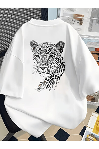 one button Μπλουζάκι Premium Oversize με μαύρο σχέδιο και στάμπα τίγρης στην ...