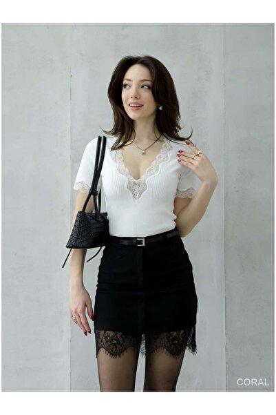 Coral Lace Collared Camisole Undershirt 1080 Ecru