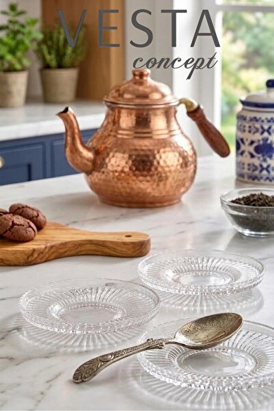 VESTA Concept Elegantly Designed 6-Piece Tea Plate Set with Exquisite Cut-Out...