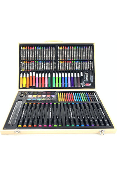 OEM Σετ Ζωγραφικής 180τμχ σε Βαλιτσάκι Ξύλινο