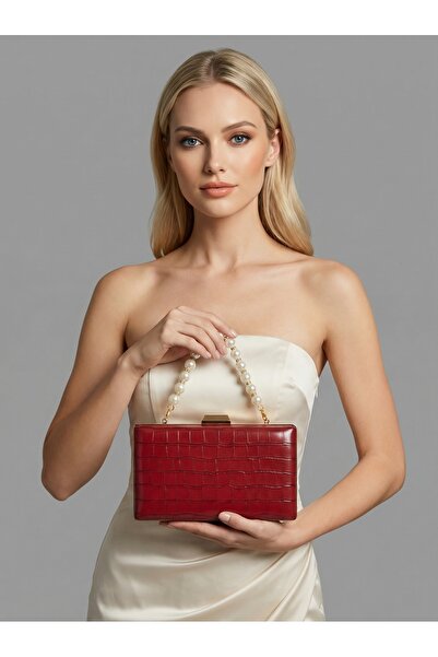 Biçanta Γυναικεία βραδινή τσάντα φορέματος σε μπορντό χρώμα, ματ δερμάτινη με...