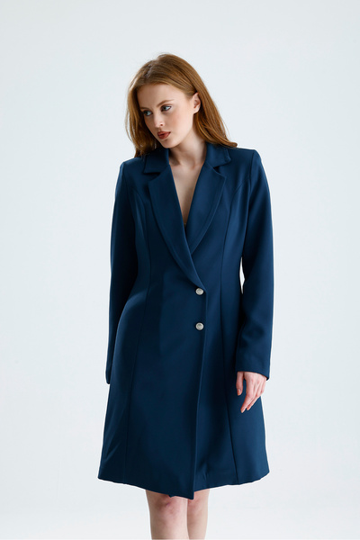 Sense Φόρεμα-τζάκετ Adriyana με μεταλλικά κουμπιά και επένδυση |   CKT35856 Π...