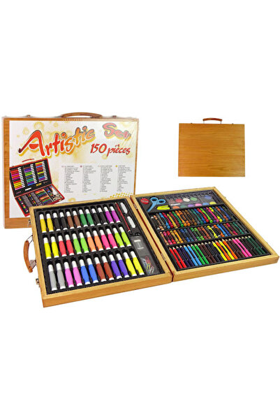 OEM Σετ Ζωγραφικής 150τμχ σε Βαλιτσάκι Ξύλινο