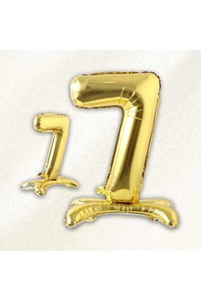 DEHAPARTY 7 Year Old Gold Footed Foil Number Balloon 70 cm Birthday Party Dec...