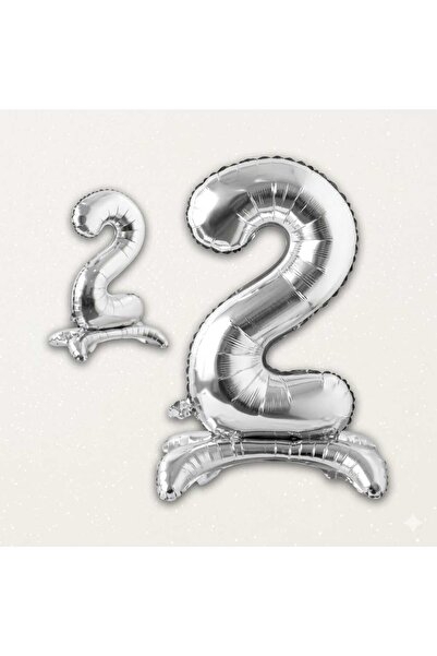 DEHAPARTY 2 Year Old Silver Footed Foil Number Balloon 70 cm Birthday Party D...