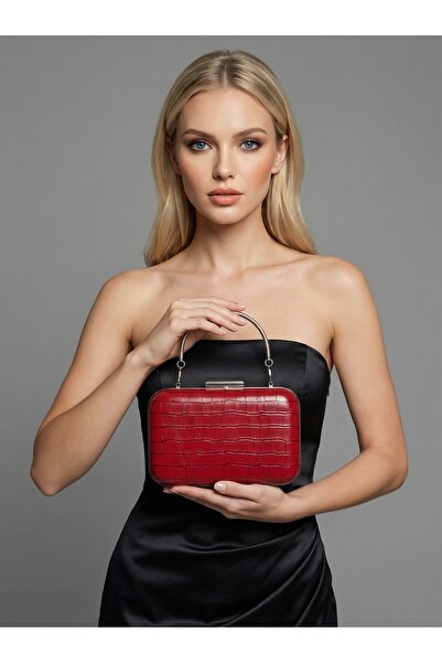 Biçanta Γυναικεία βραδινή τσάντα φορέματος σε μπορντό χρώμα, ματ δερμάτινη με...