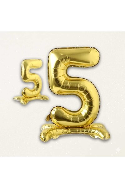 DEHAPARTY 5 Year Old Gold Footed Foil Number Balloon 70 cm Birthday Party Dec...