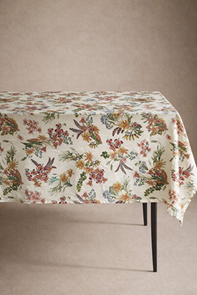 dekomall home & living Πολύχρωμο Βαμβακερό Τραπεζομάντιλο Ορχιδέες-MSOR018