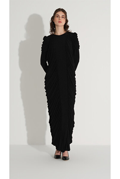 miha Hicran Önal Side Ruched Dress Black