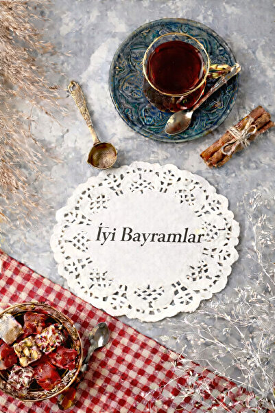 Palo Santo İyi BayramlarBaskılı Bardak Altlığı Lüks Dekor Motto Misafir Sunum...