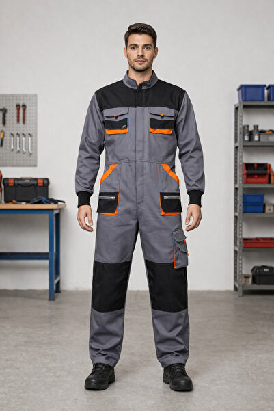 eser x workwear Titan Pro Gri - Siyah Boy Tulum