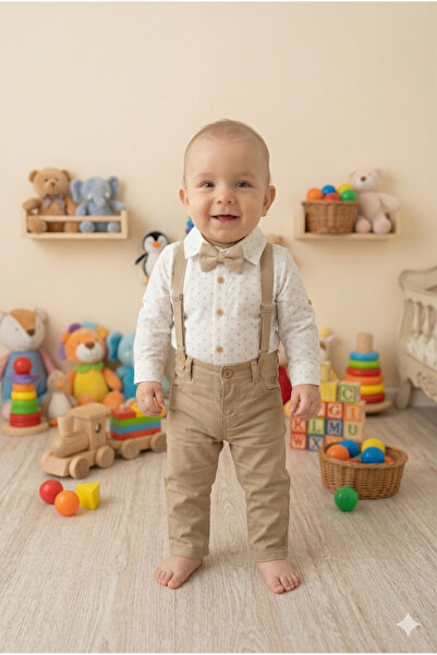 Yumak Bebek Ürünleri Newborn Baby Set with Bow Tie – Organic Cotton Snap-Butt...