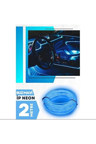 Soft Oto ARAÇ İÇİ İP NEON LED 2 METRE BUZ MAVİSİ