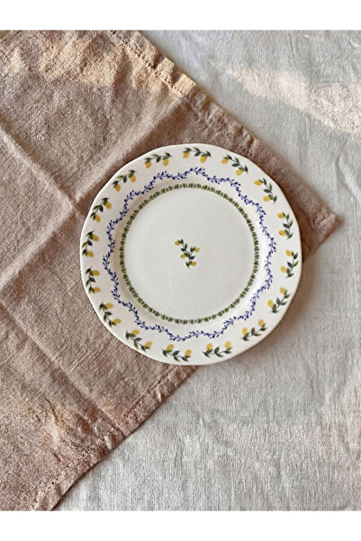 LC Waikiki Rmz Gi̇yi̇m Farkiyla Leaf Embroidered Porcelain Plate 26 cm
