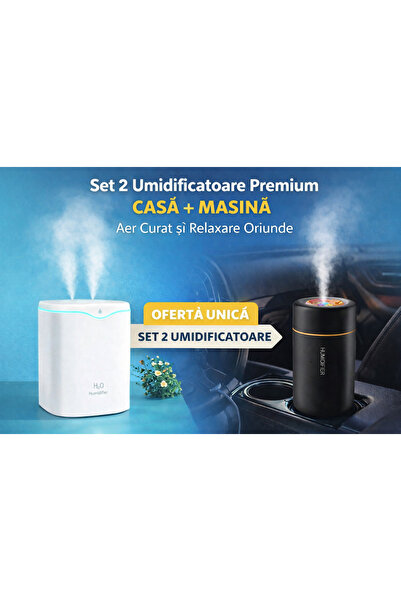 ABBACHİ Set 2 Umidificatoare Premium – Casă + Mașină | Aer Curat, Relaxare și...