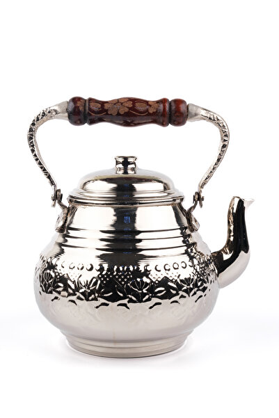 Zinnun Copper Single Bottom Teapot 1 Lt Silver Color