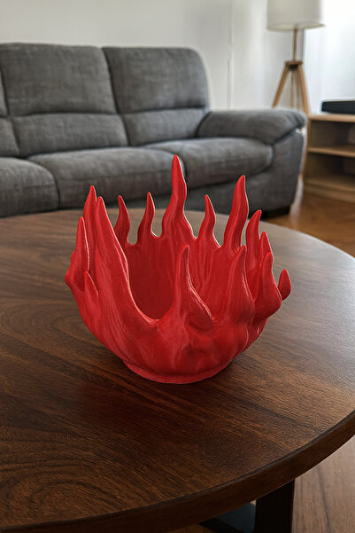 Modela3D Alev Tasarımlı Dekoratif Kase | Modern Ateş Formu Anahtarlık & Dekor...
