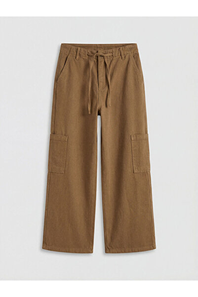 LC Waikiki Vizyon New Season Women's Cargo Jean Pants with Elastic Waist