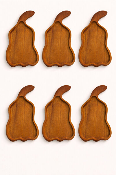 Mirilliahome 6-Piece Acacia Wood Pear Presentation Plate Decorative Serving P...