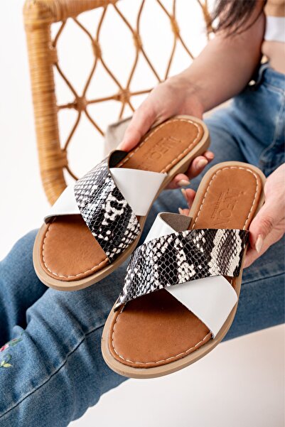 Zerenyus Zri̇n-076 Premium White Orthopedic Sole Genuine Leather Women's Slip...