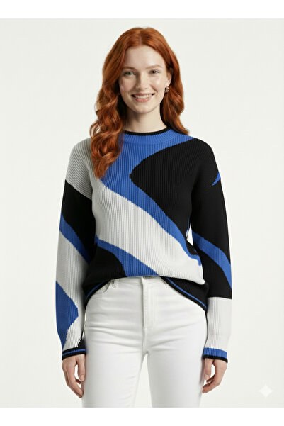 Neden Tekstil Γυναικείο πλεκτό πουλόβερ με στρογγυλή λαιμόκοψη σε χρωματικό μ...