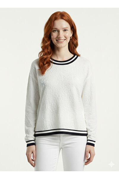 Neden Tekstil Γυναικείο πλεκτό πουλόβερ με λευκό σχέδιο