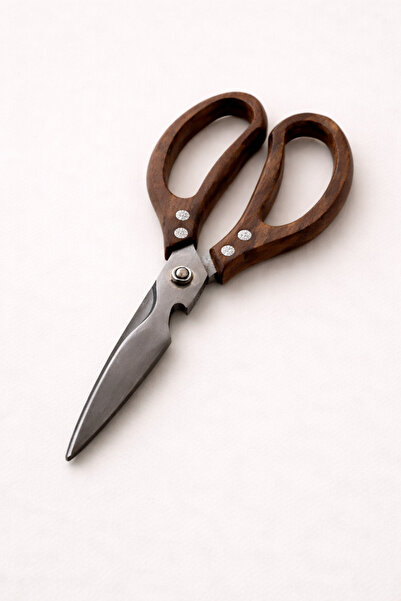 Mirilliahome Acacia Wood Handle Kitchen Scissors Stainless Steel Multi-Purpos...