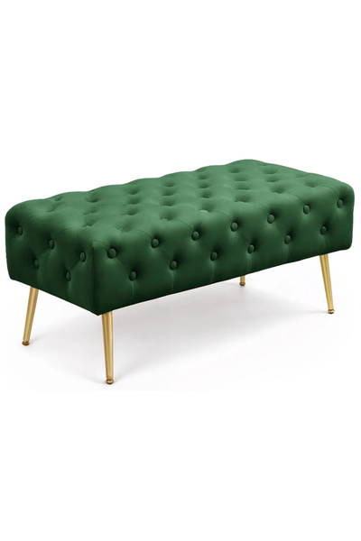 Brius Monaco stool, upholstered in Velvet, bench type, with metal legs, 100x4...