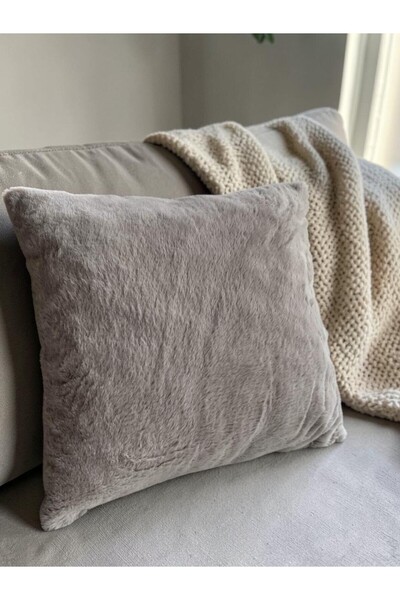 Framgan Premium Plush Fur Throw Pillow - Filled Soft Textured Luxury Modern D...