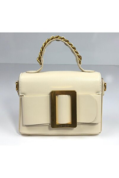 Levidor White Chain Embroidered Hand and Shoulder Bag-930245