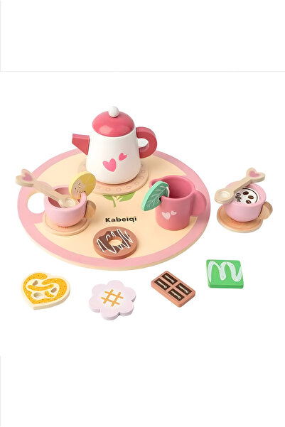 Nilberry Ahşap Çay Seti Oyuncak Pembe Montessori Eğitici Mutfak Oyuncak Seti ...