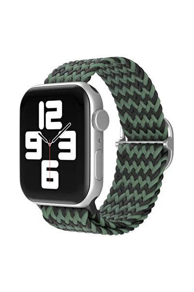 Generic Brand Newface Apple Watch 38mm Star Band - Zigzag Green-Black