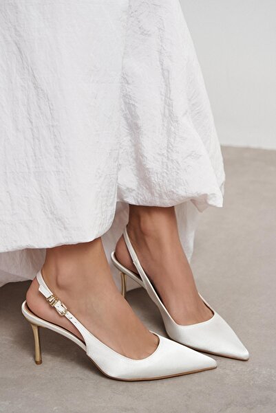 NİŞANTAŞI SHOES Viora Sedef Σατέν Λεπτομέρεια Ζώνης Γυναικεία Χρυσά Παπούτσια...