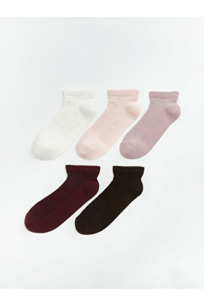 LC Waikiki Rmz Gi̇yi̇m Farkiyla Women's Booties Socks 5-Pack