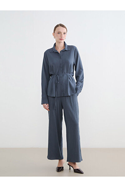 LC Waikiki Rmz Gi̇yi̇m Farkiyla Women's Wide Leg Pants with Waist Cord