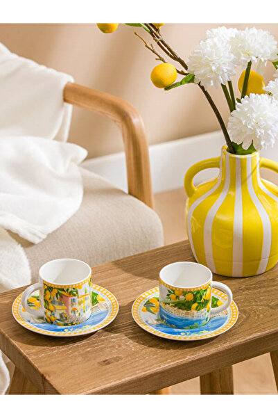 LC Waikiki Rmz Gi̇yi̇m Farkiyla Printed 2-Person Porcelain Coffee Cup Set 110 ml