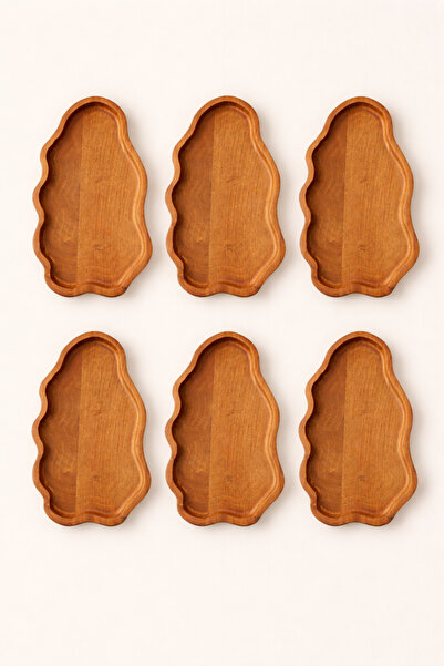 Mirilliahome 6-Piece Cloud Shape Acacia Wood Presentation Plate Decorative Se...