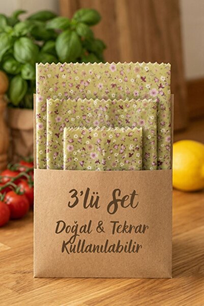 Amore De Fiori Doğal Balmumu Saklama Bezi 3'lü Set