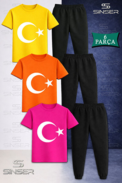 SS SİNSER Παιδικό σετ φούτερ και μπλουζάκι 3 τεμαχίων AY STAR WHITE