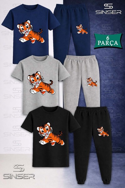 SS SİNSER Παιδικό Σετ Φόρμας με Χαριτωμένο Σχέδιο Τίγρης