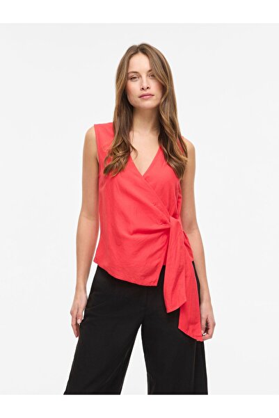 VILA Top VIPRISILLA V-Ausschnitt