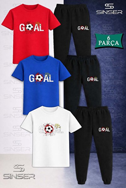 SS SİNSER Παιδικό σετ φόρμας με μπλουζάκι GOAL LEKELI YAZI TOP 3 τεμαχίων