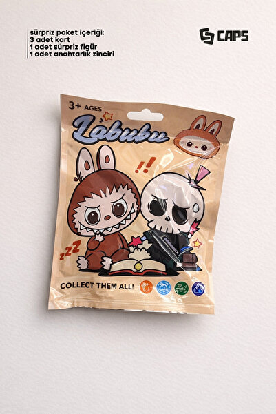 caps Labubu Sürpriz Blind Box Anahtarlık Seti 11x14 cm | Figür + Anahtarlık Z...