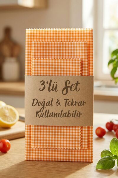 Amore De Fiori Doğal Balmumu Saklama Bezi 3'lü Set