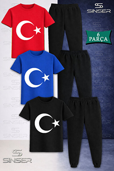 SS SİNSER Παιδικό σετ φούτερ και μπλουζάκι 3 τεμαχίων AY STAR WHITE