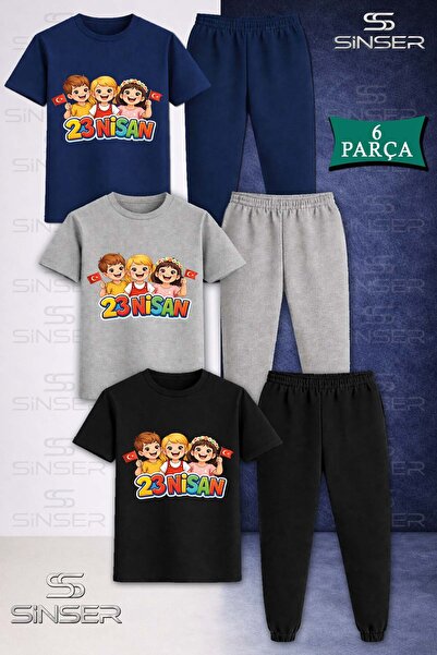 SS SİNSER Παιδικό Σετ Φόρμας 3Lu T-Shirt και Παντελόνι 23 ΑΠΡΙΛΙΟΥ