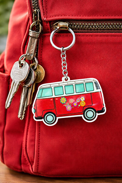 HER ŞEY NOTA www.herseynota.com Μπρελόκ Vosvos με κόκκινο σχέδιο λουλουδιών, ...