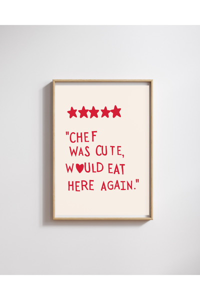 Kosinüs Reklam Dekoratif Mutfak Poster-CUTE CHEF